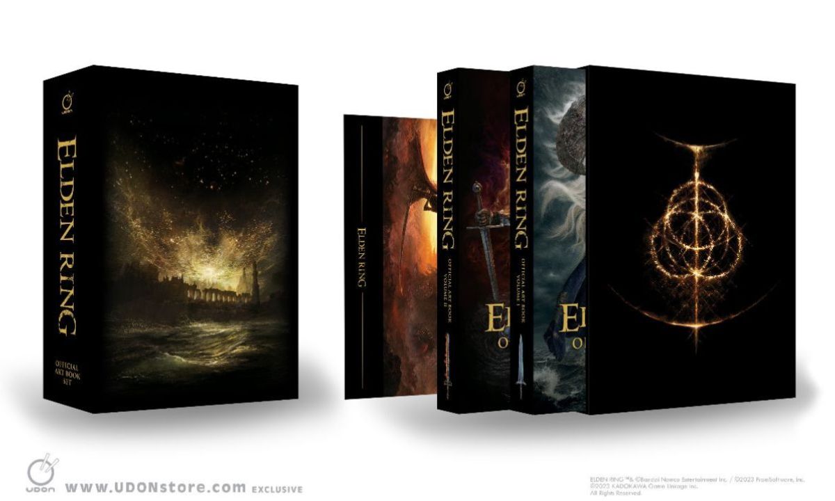 ELDEN RING OFFICIAL ART BOOK Volume I & II (エルデンリング.アートブック Volume I & II).  Total : 816 pages. 