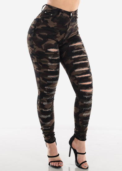 ripped camouflage skinny jeans
