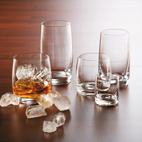 Whiskey Glass Set of 6, 290 ML, Bohemia Crystal Ideal, Non Lead Crystal Glass