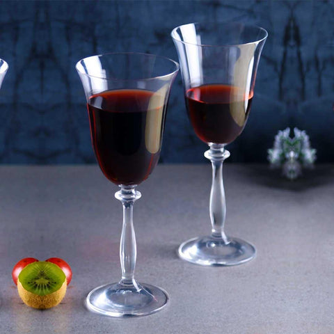 Wine Glass Set of 6, 250 ML, Bohemia Crystal Angela, Non Lead Crystal Glass