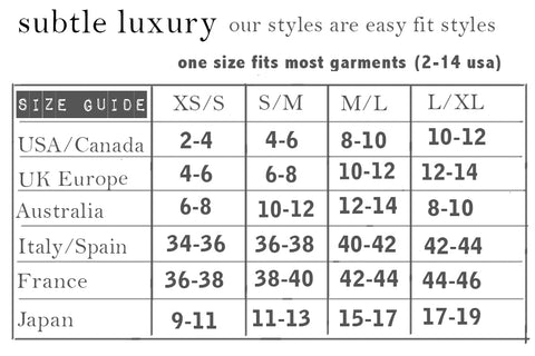 Size Chart – Subtle Luxury