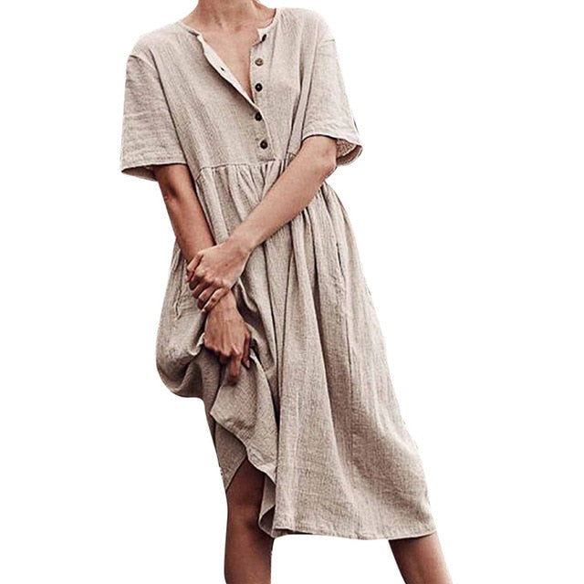 boho linen dress