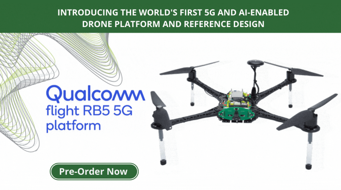 Introducing the world's first 5G and AI-enabled drone platform and reference design, The Qualcomm Flight RB5 5G platform
