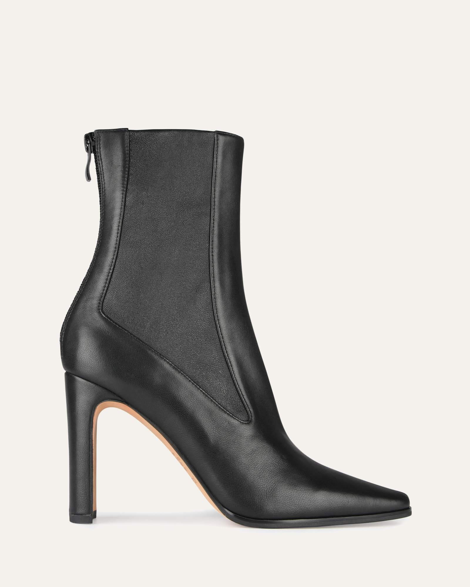 TEX HIGH ANKLE BOOTS BLACK LEATHER - Jo Mercer