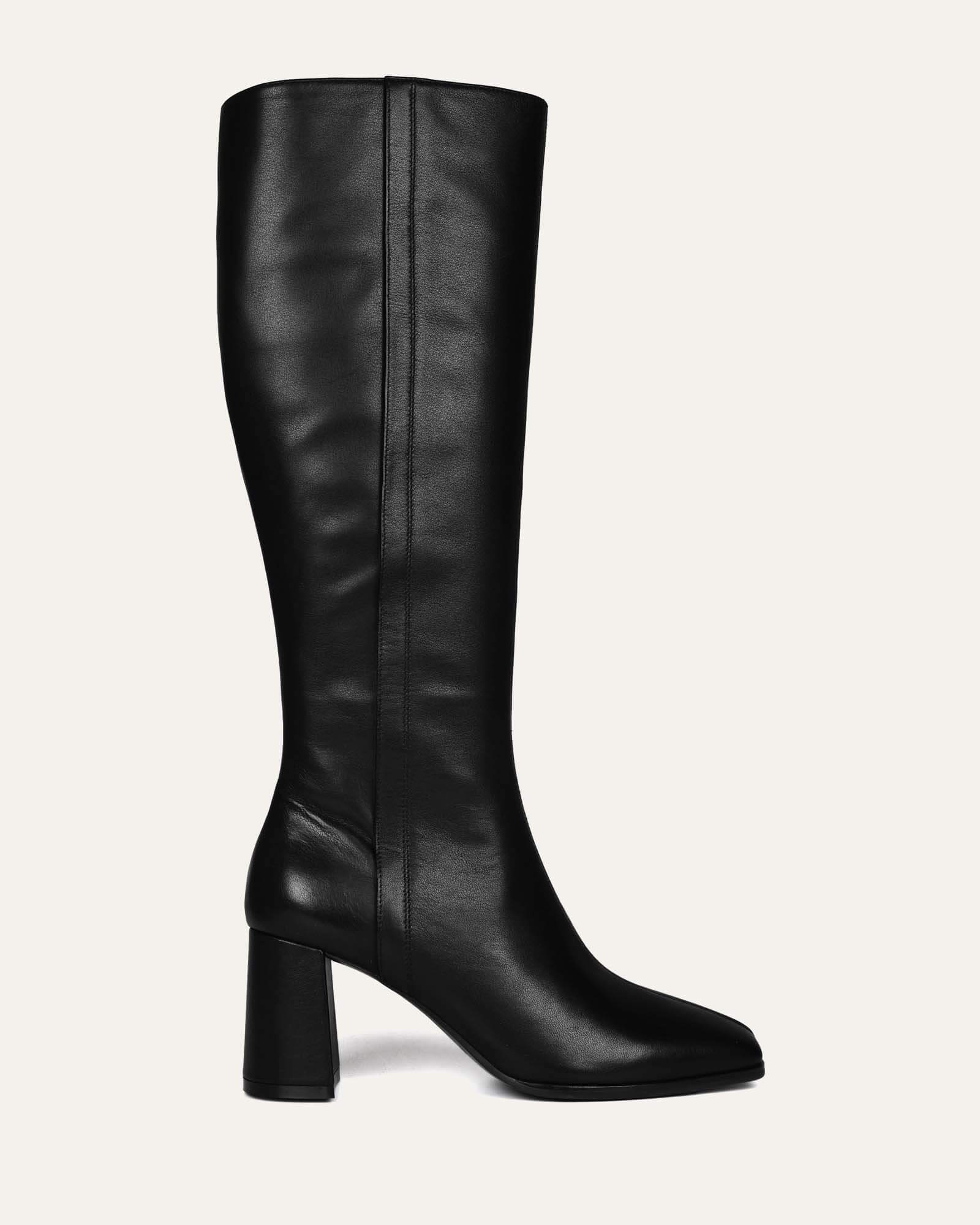 TEX HIGH ANKLE BOOTS BLACK LEATHER