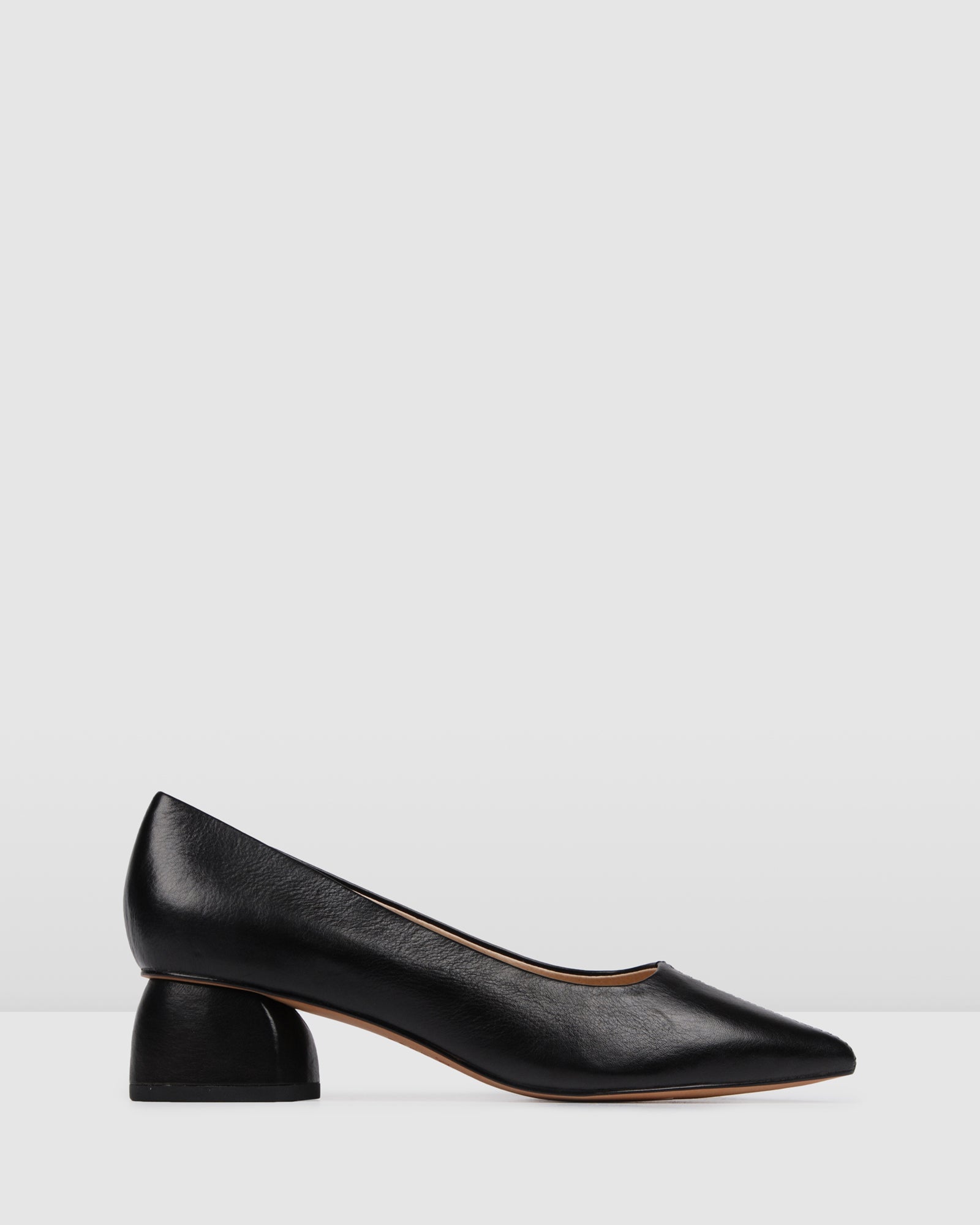ABSTRACT LOW HEELS BLACK LEATHER - Jo 