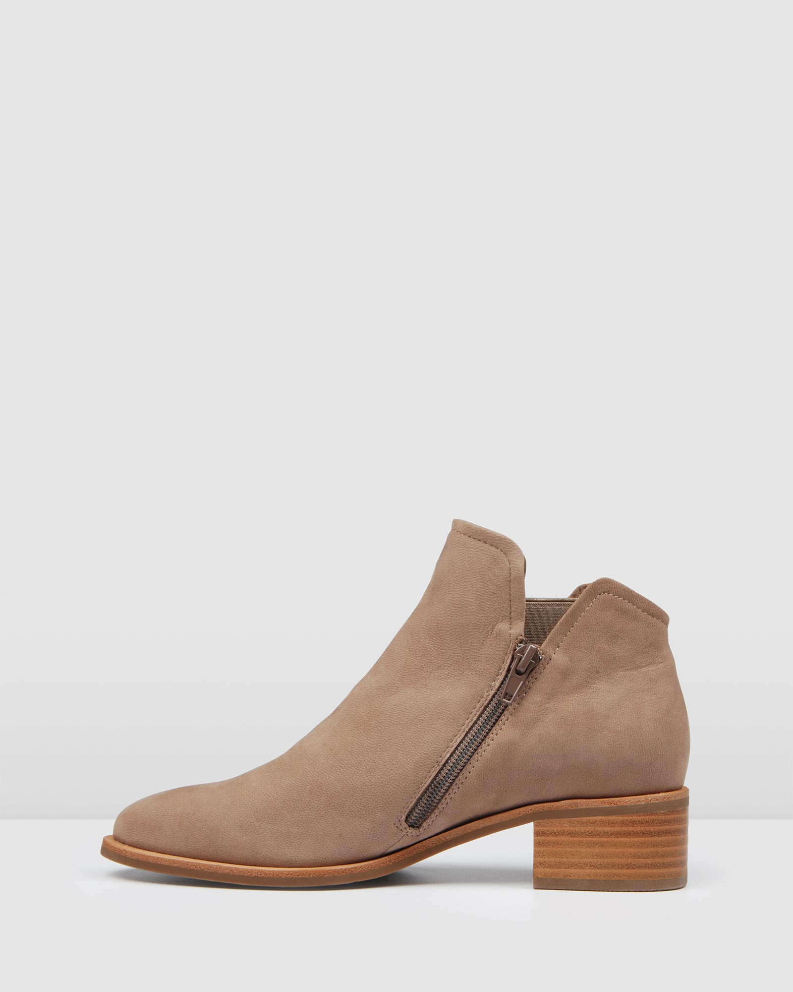 ASPEN FLAT ANKLE BOOTS TAUPE NUBUCK 