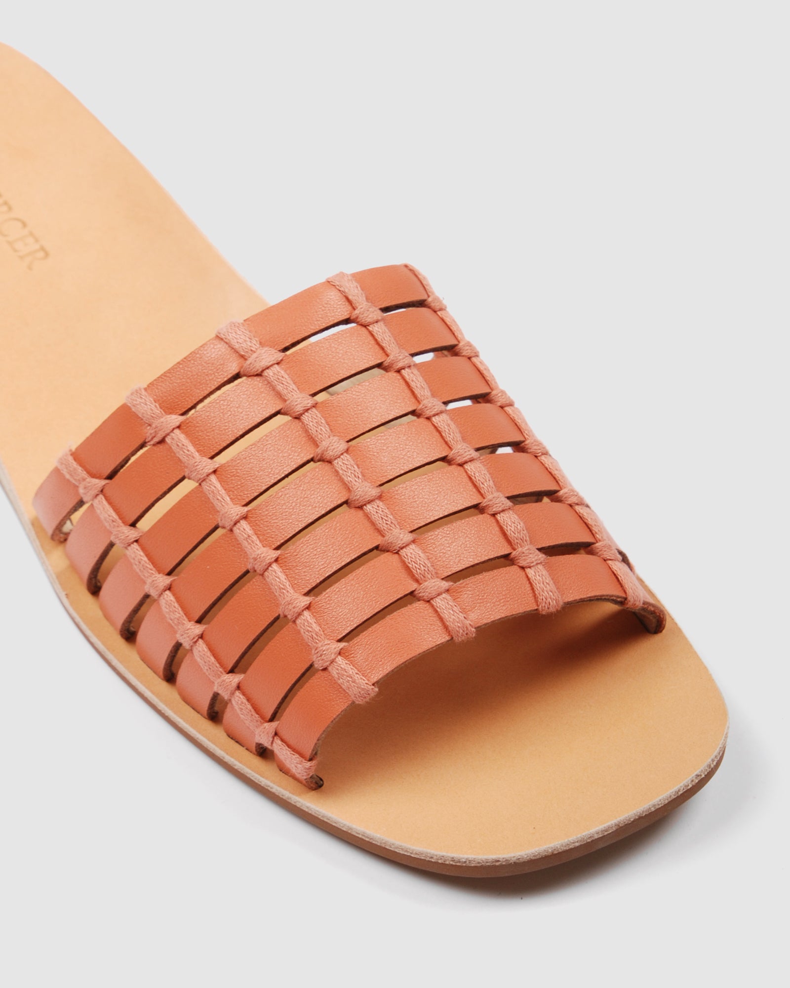 leather wedge slides