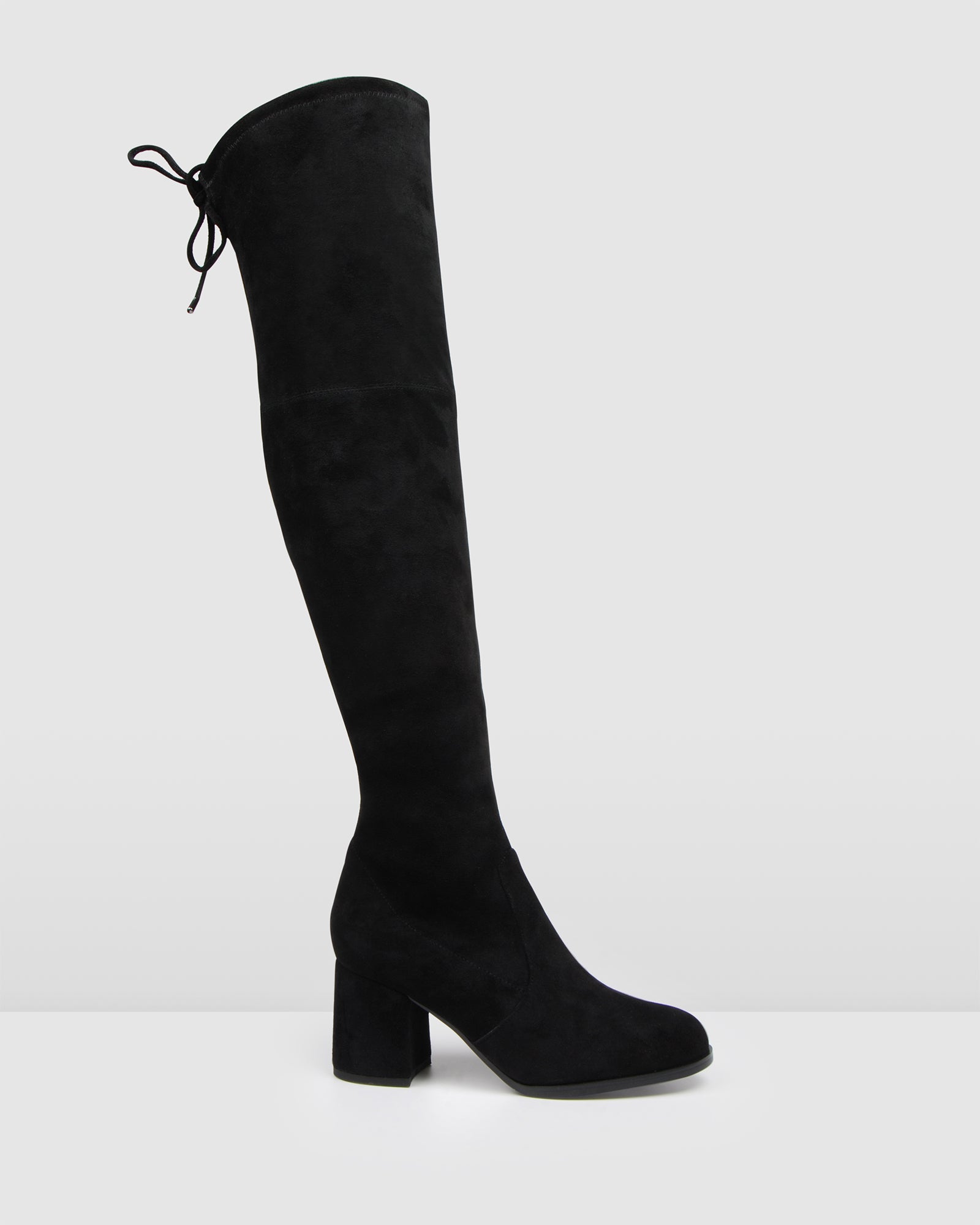 black pointed over the knee boots