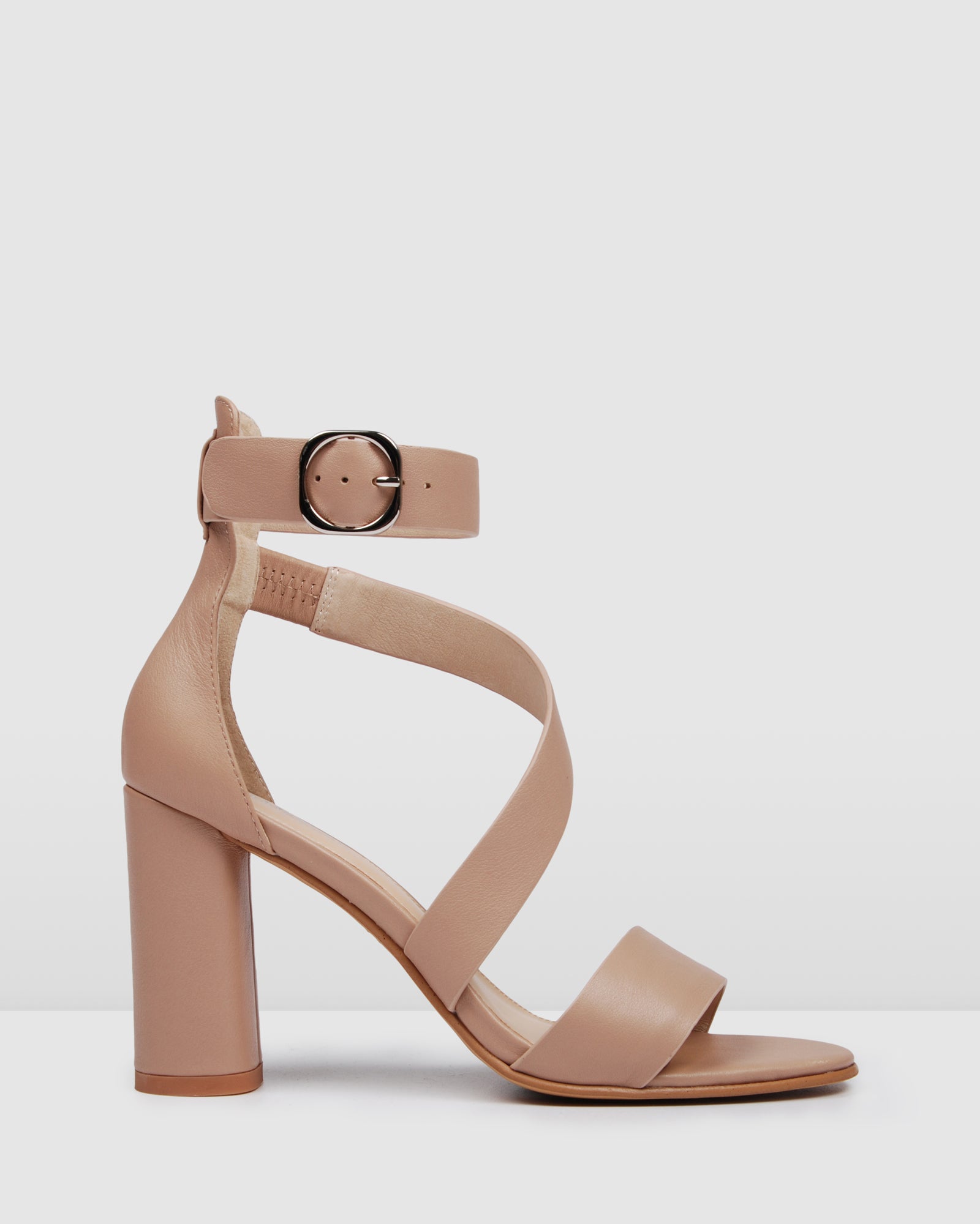 BECKETT HIGH HEEL SANDALS BEIGE LEATHER 