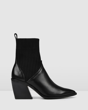FLORIDA MID ANKLE BOOTS BLACK LEATHER