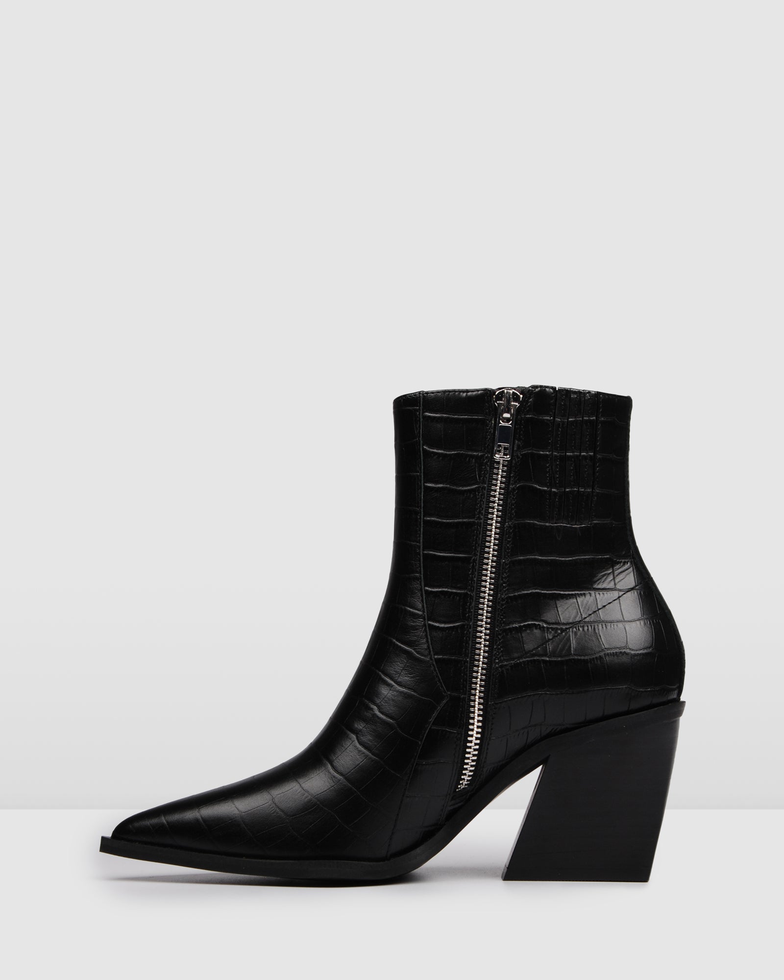 black croc chelsea boots