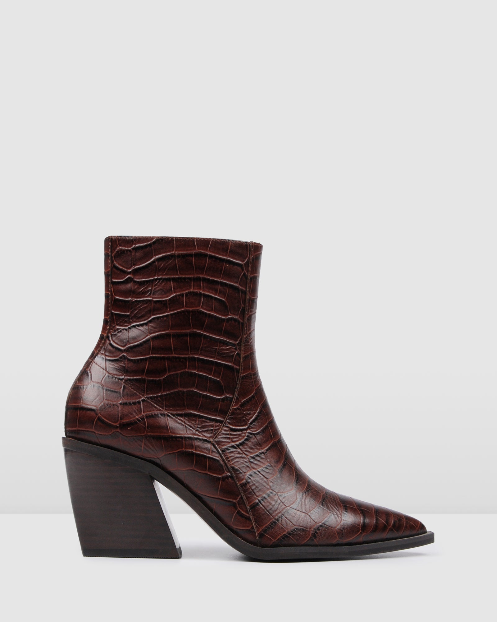 croc embossed ankle boots