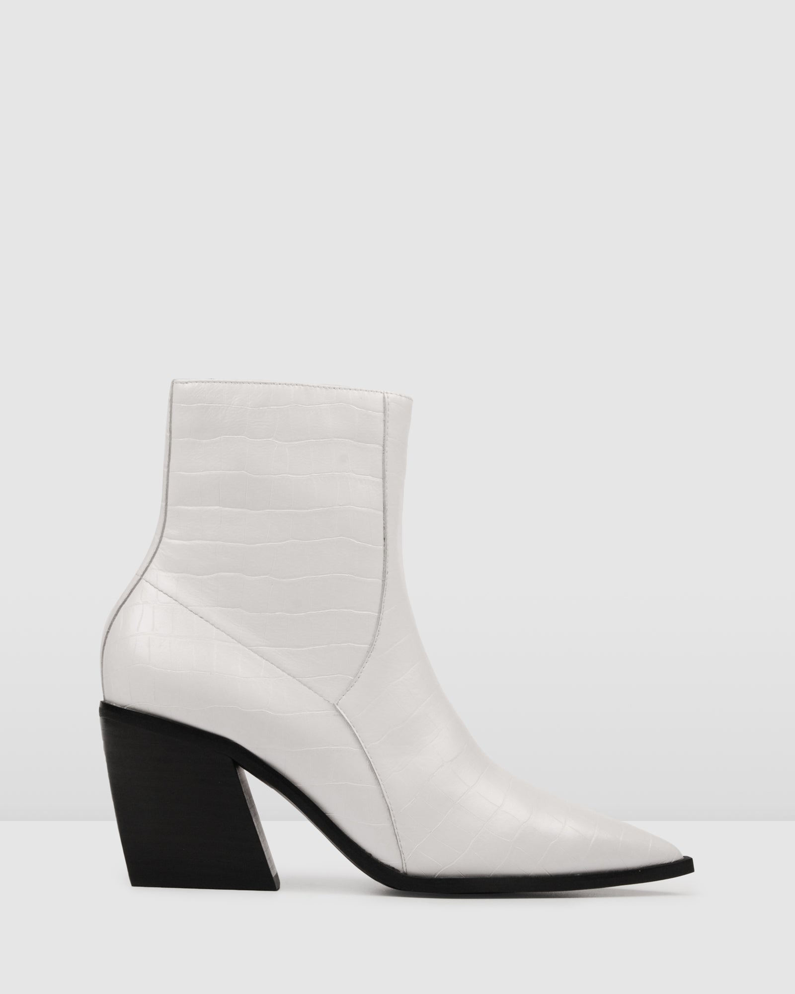 white croc ankle boots