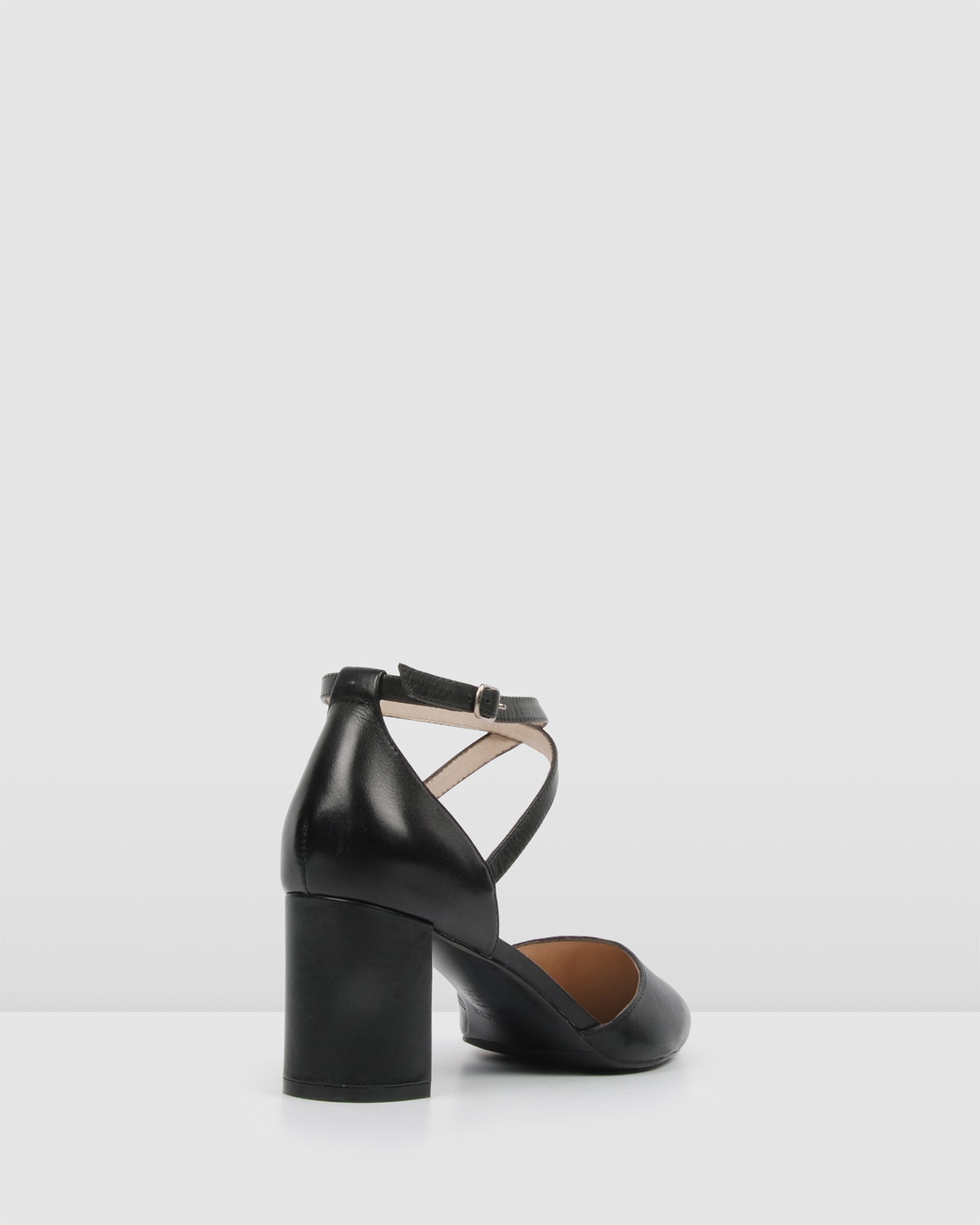 black work heels with strap