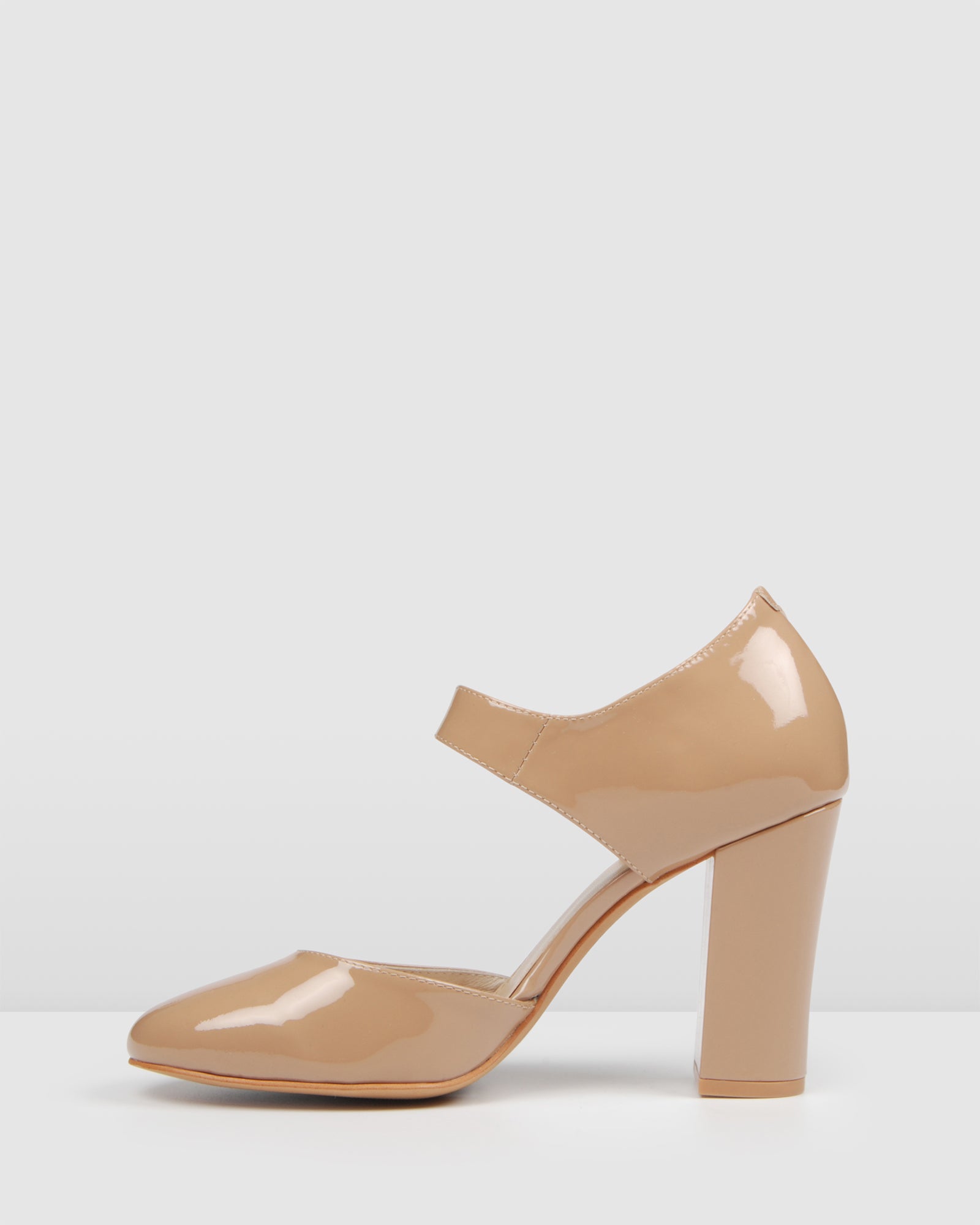 blush patent heels