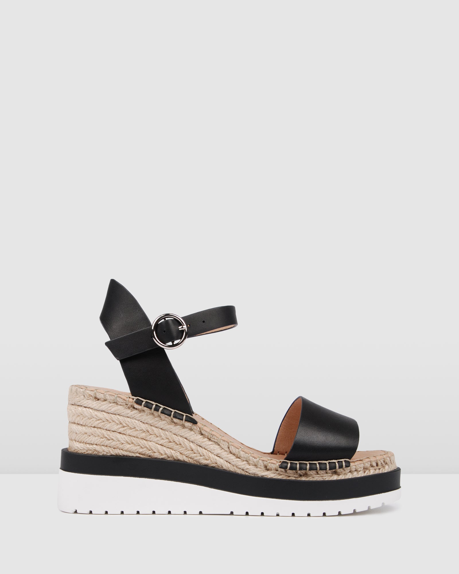 black espadrille platform wedges