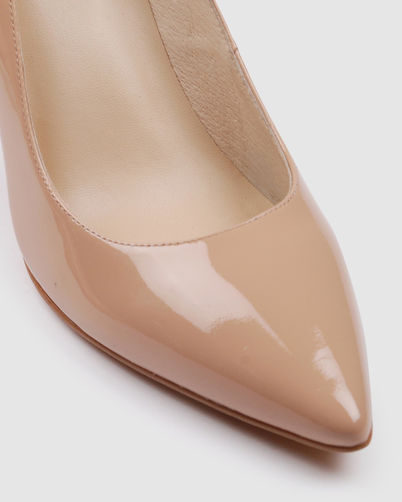 tan patent heels