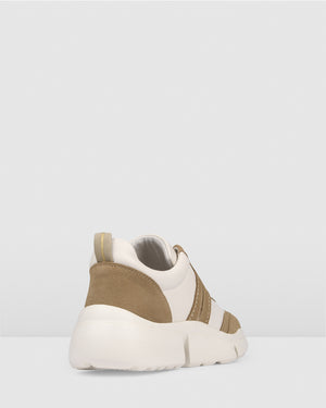 OAKLEIGH SNEAKERS WHITE TAUPE LEATHER
