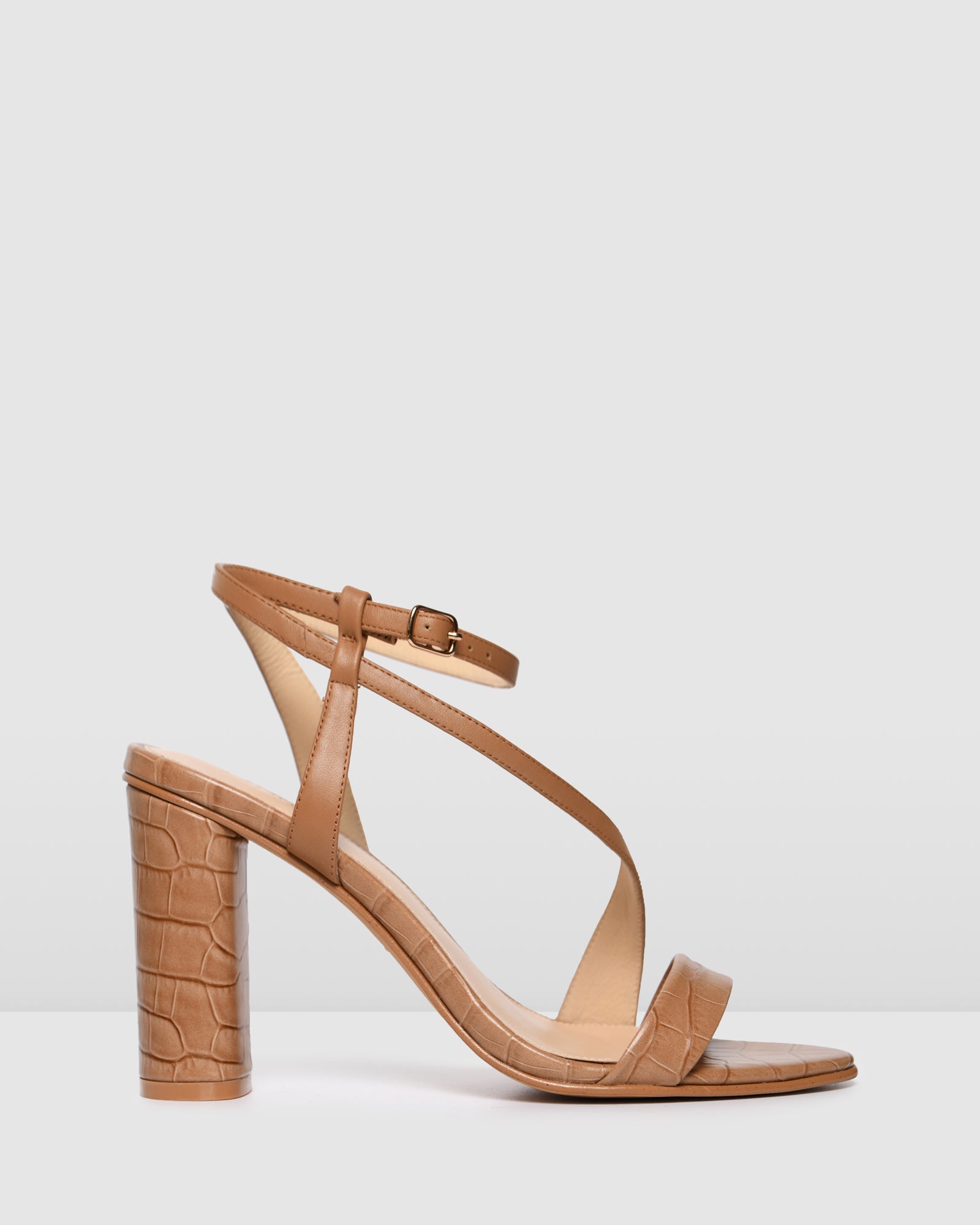 PAIGE HIGH HEEL SANDALS TAN CROC - Jo 