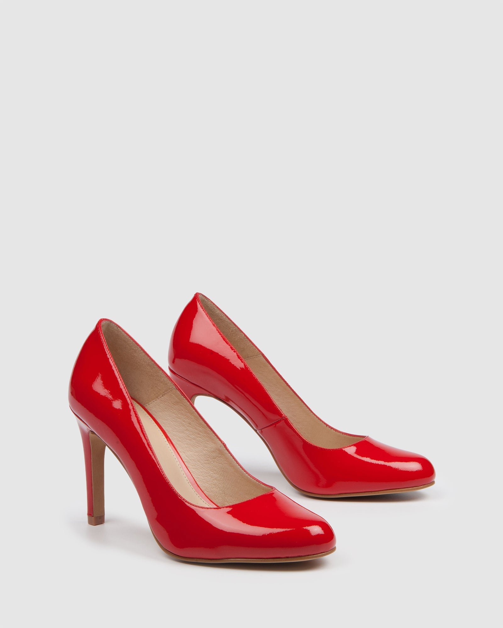 red patent court heels