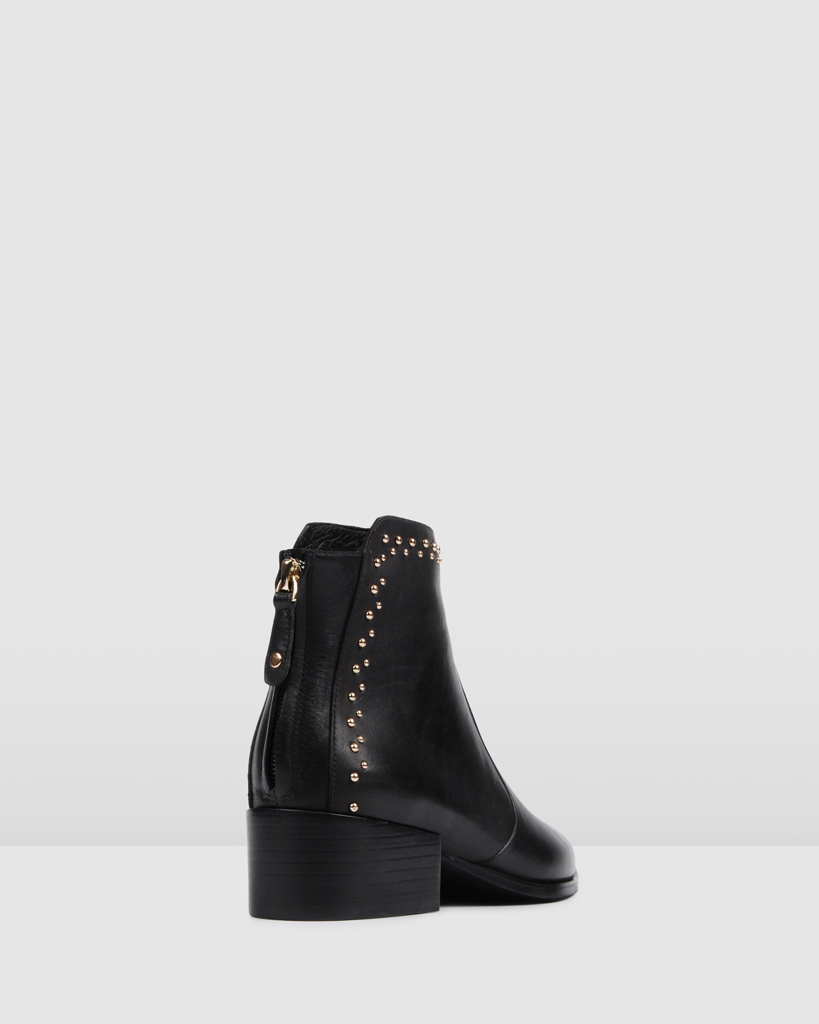 black leather ankle boots flat heel