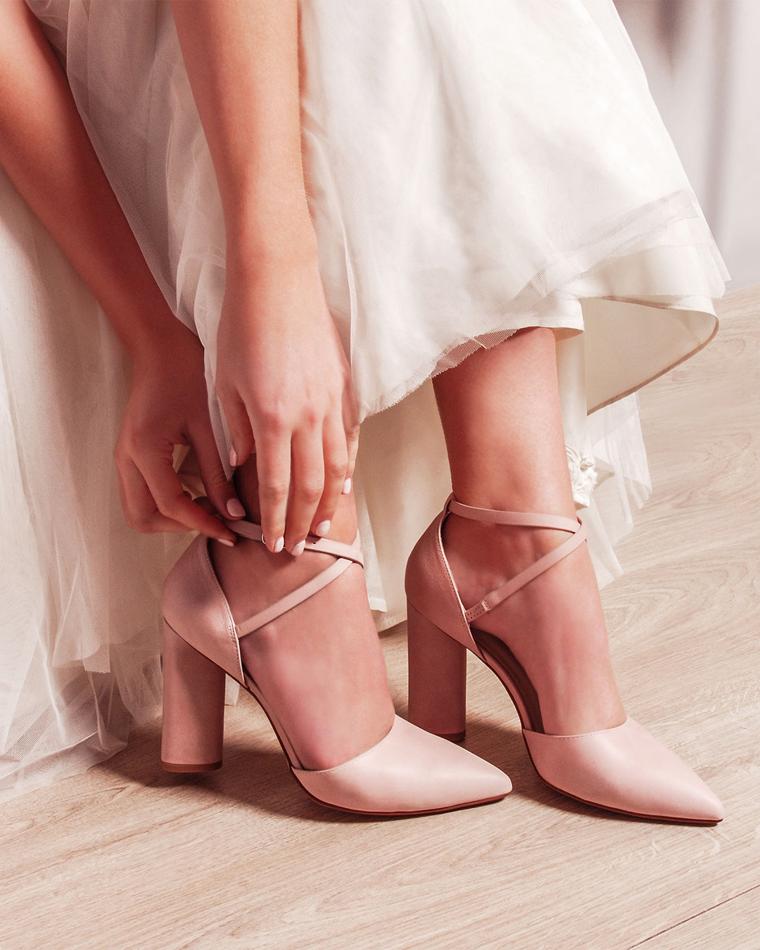 light pink pointed heels