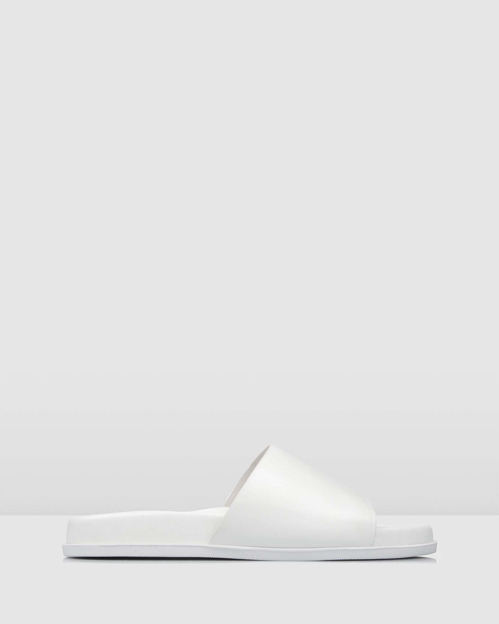 SWIM FLAT SLIDES WHITE LEATHER - Jo Mercer