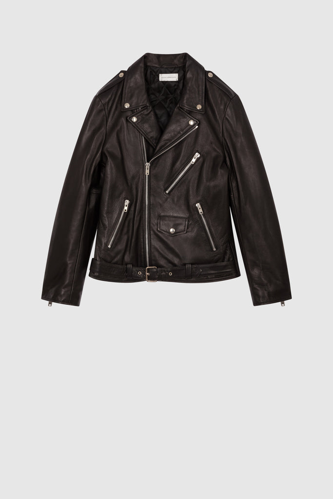 Fabletics Bray Black Moto Full Zip Jacket Lined Vegan Leather Women's Small