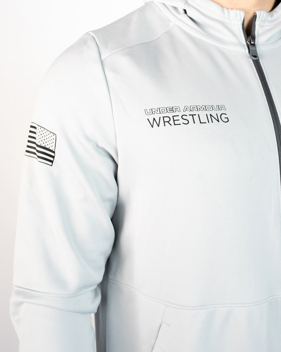 Under Armour Wrestling Men's Gray MK-1 Warm-up Full Zip | ScrapLife