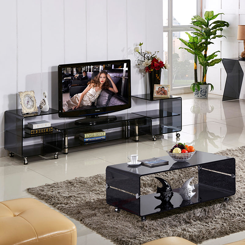 glass coffee table and tv stand