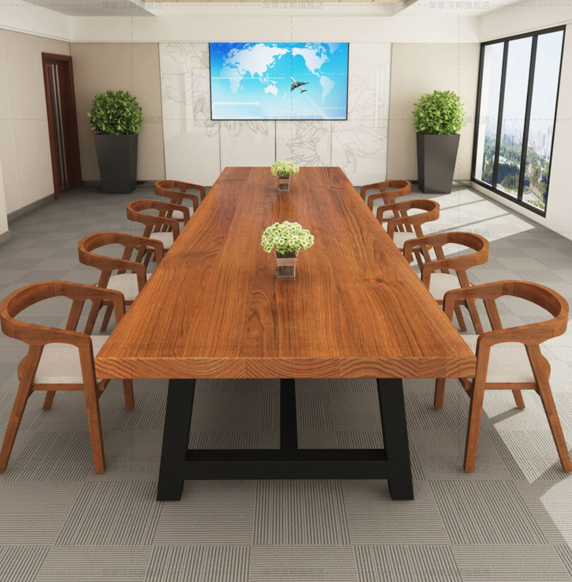 SHUBEL Solid Wood Conference / Dining Table – Urban Mood