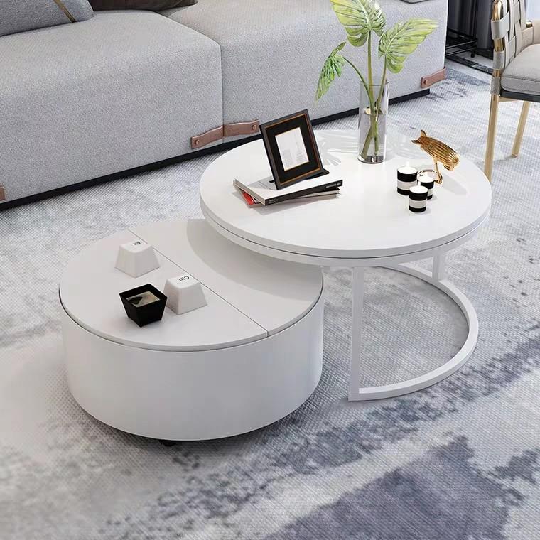 white gloss round coffee table