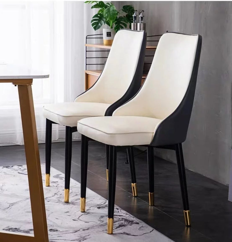 black leather dining chairs