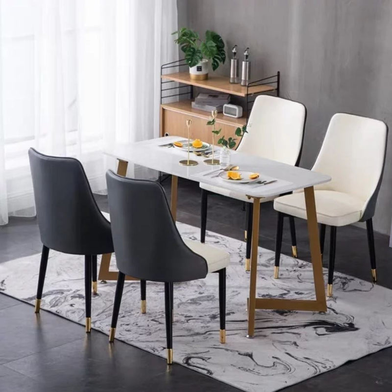 grey leather dining chairs