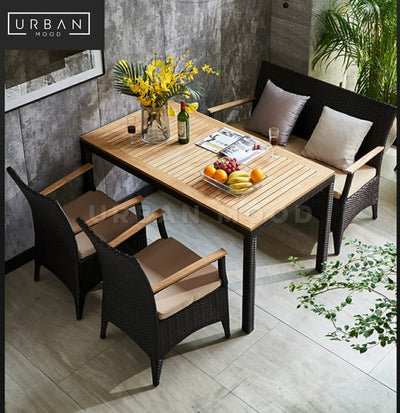 low outdoor dining set