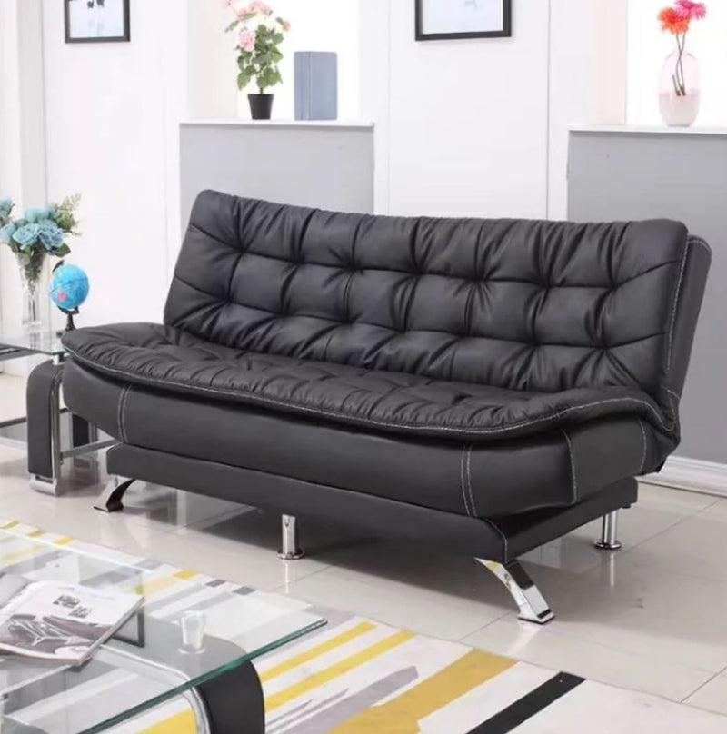 black leather couch futon