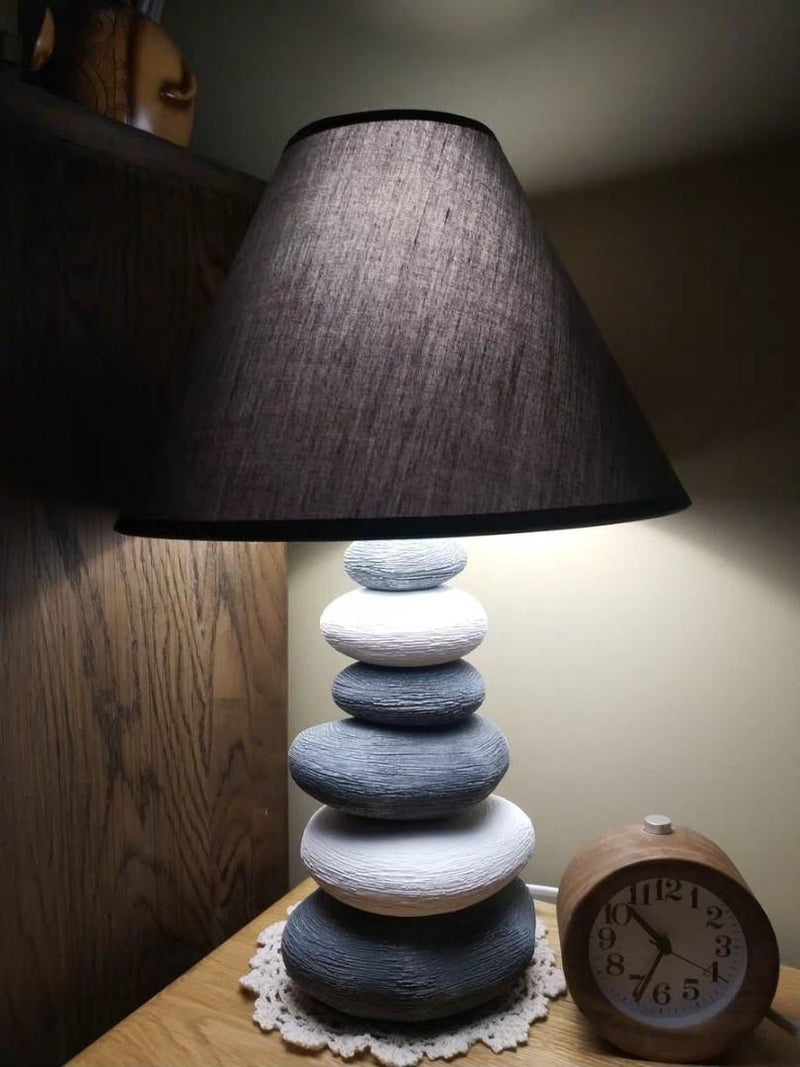 river rock table lamp