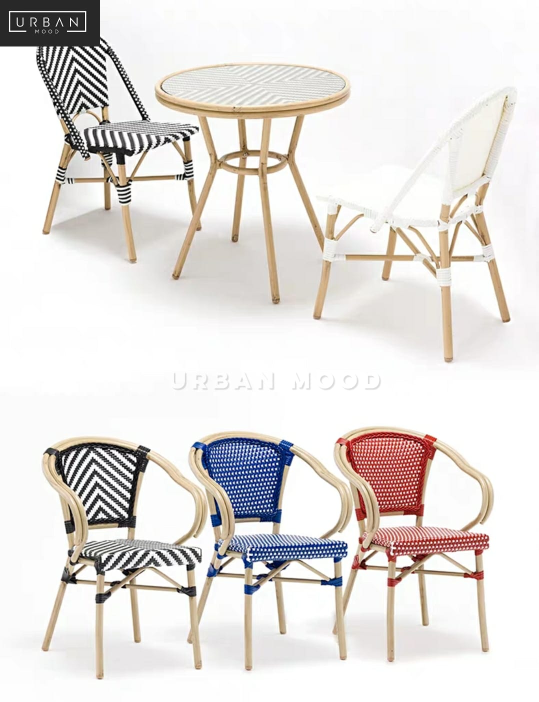 white folding bistro chairs