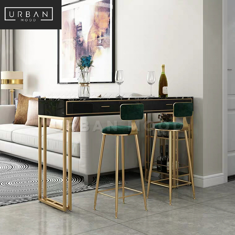 PARLOR Marble Bar Table with Bar Cart – Urban Mood