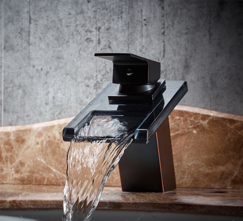 black waterfall faucet