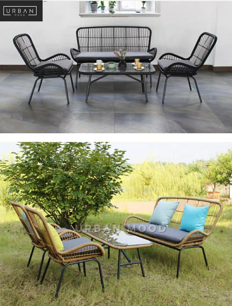 rattan outdoor table set