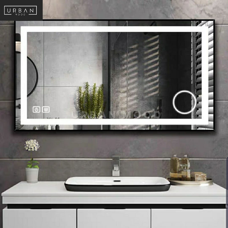 modern bathroom mirror with lights