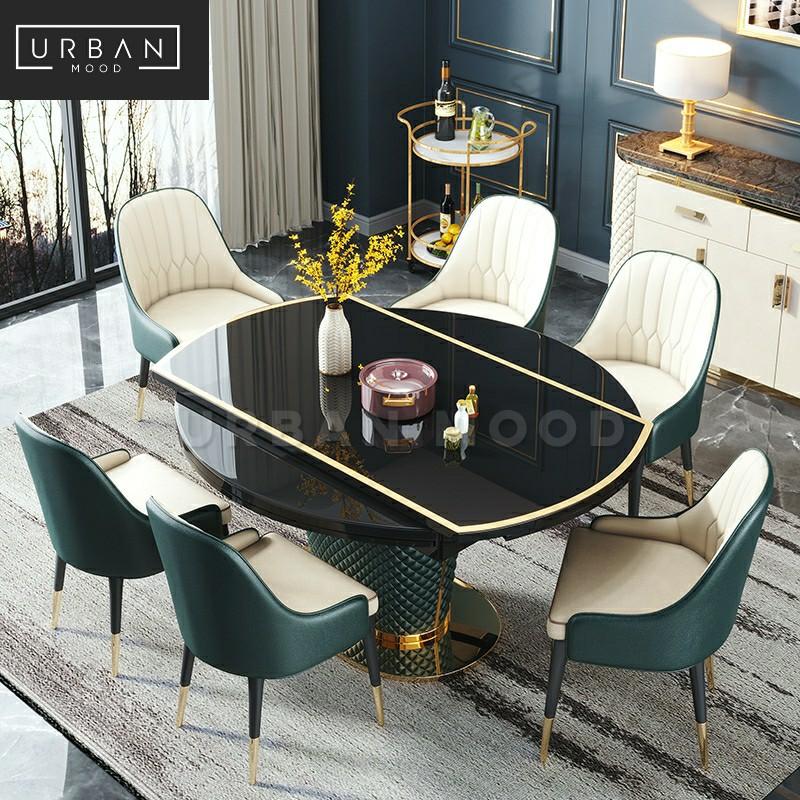 modern glass extendable dining table