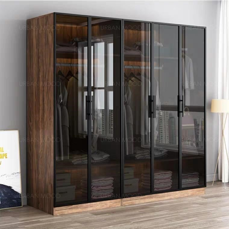 DALLAS Modern Industrial Glass Wardrobe – Urban Mood