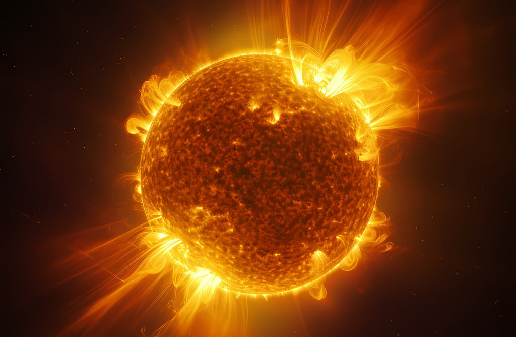 Sun with Solar Flares