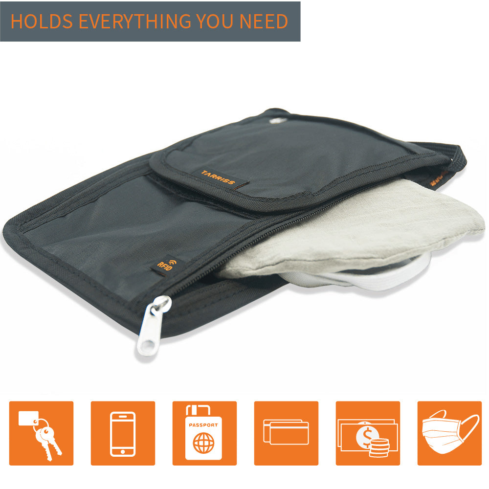 Anti-Theft RFID Blocking Passport Holder & Neck Pouch