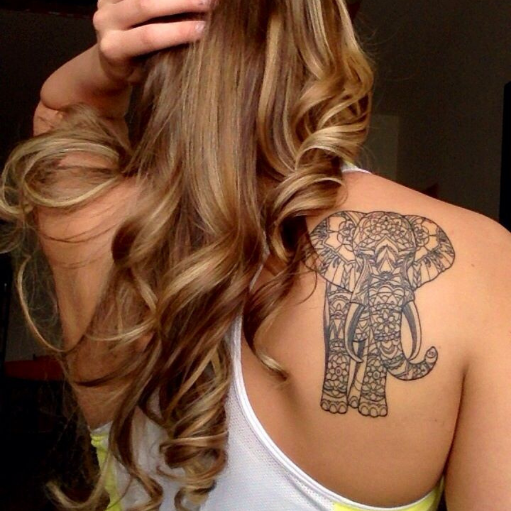 tatouage elephant origami