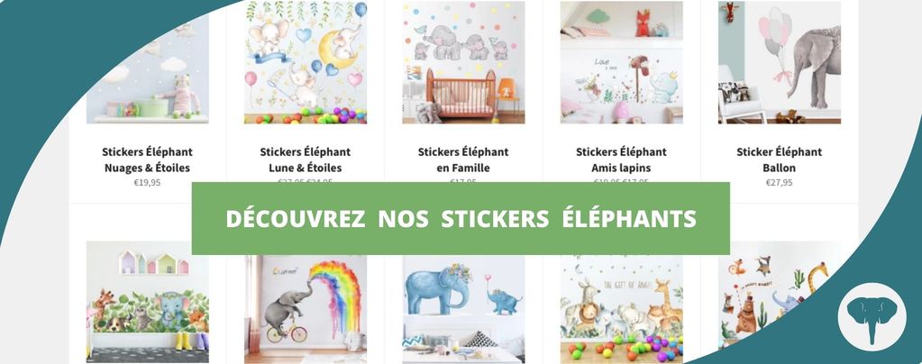 stickers muraux éléphant