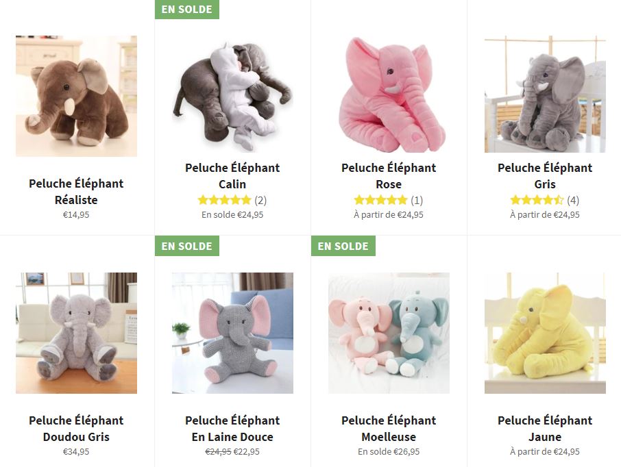 peluches éléphant